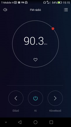 Az emuis FM-rádió megjeleníti a csatornainformációkat