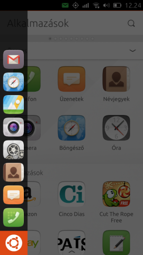 A BQ Aquaris E4.5 Ubuntu Edition oldalsávja a launcher nevet viseli