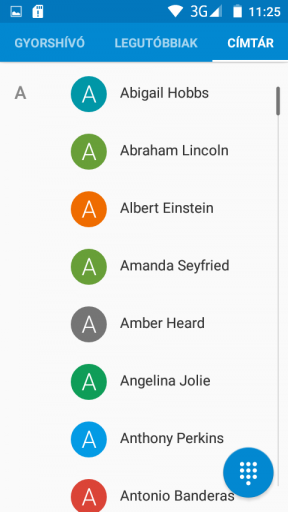 Az Elephone G2 lollipopos telefonkönyve átlátható