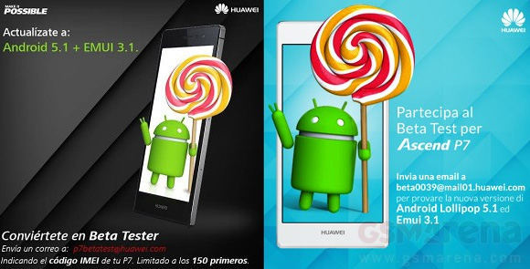 Publikus bétát kapott az Ascend P7 Android 5.1-es frissítőcsomagja