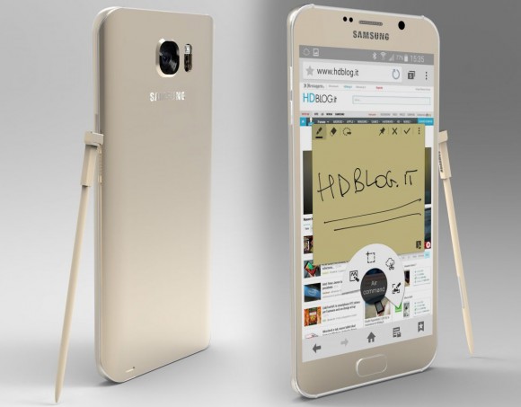 Így képzeli el a HDBlog.it a Note 5-öt az eddig kiszivárgott információk alapján