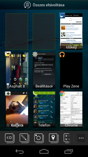 Az Acer Liquid Jade alkalmazásváltójából indíthatók az ablakos appok