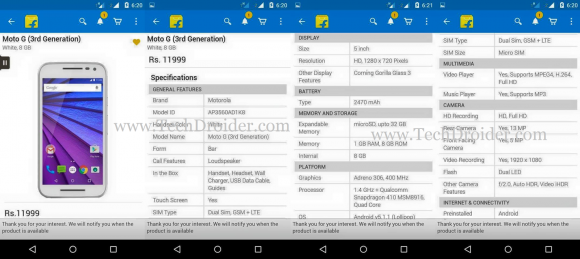 A Flipkarton is felbukkant a harmadik generációs avagy 2015-ös Moto G