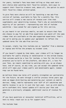 YouTube - előfizetéses