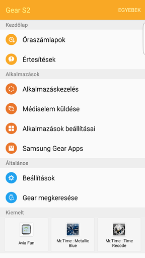 Az androidos Gear Manager kezeli a mobil részéről a Gear S2-t és opcióit