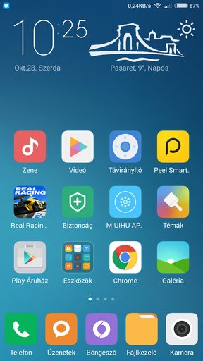 A Redmi Note 2 alkalmazásmenüt nem kapott, kapcsolópanelt viszont igen