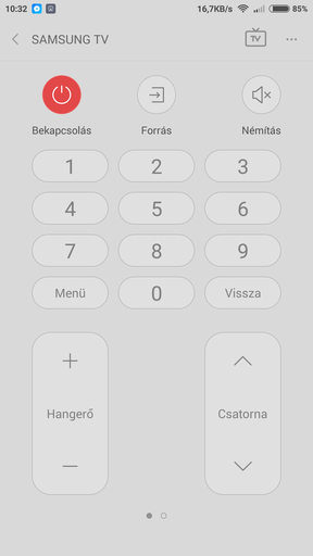 A Redmi Note 2 telefonkönyve és távirányítója