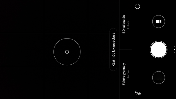 A Redmi Note 2 kameraszoftverjének kézi módja záridőállítást nem kínál föl