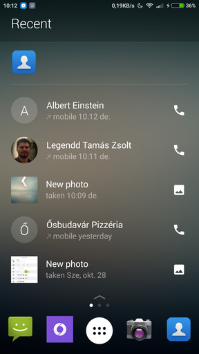 A legutóbbi tevékenységek és közelgő események is megjelennek