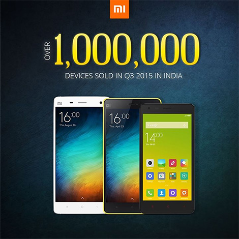 Átlépte az egymilliós határt a Xiaomi 2015 harmadik negyedévében az Indiában eladott készülékek tekintetében