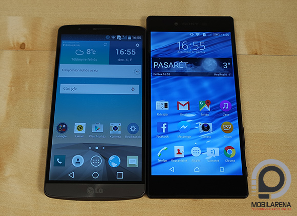 Az LG G3 és a Sony Xperia Z5 Premium Dual