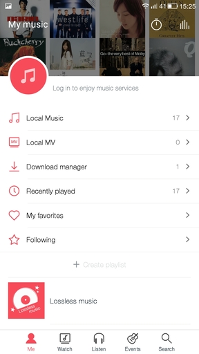 Elsősorban a LeTV-s, másodsorban a helyi fájlokra koncentrál a Music alkalmazás