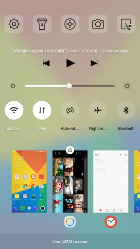 Az eUI kapcsolópanelja és beállításai