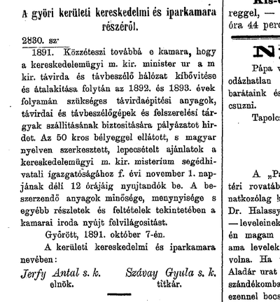 Pályázati kiírás a Pápai Lapokban