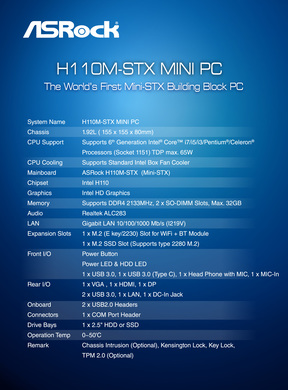 Az alaplap és a vele szerelt mini-PC specifikációi