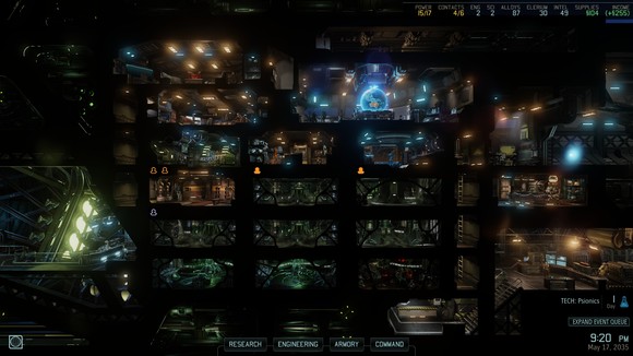 A bázis, minden slotba lehet építeni valamilyen szobát