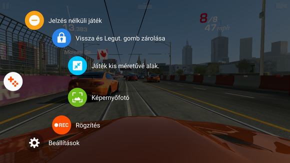 A Game Tools opciói a játékmenet megszakítása nélkül elérhetők