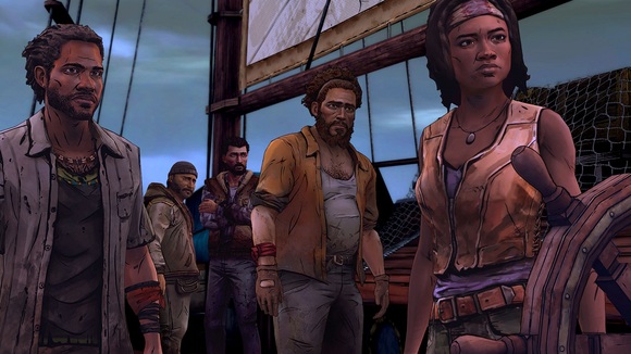 Michonne és új csapata, akikkel a történet elején szeli a habokat.