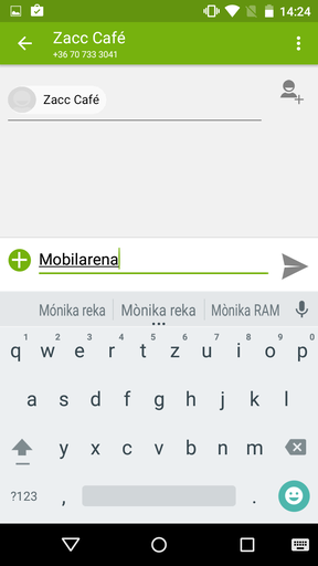 A tárcsázó és a billentyűzet/SMS-kezelő