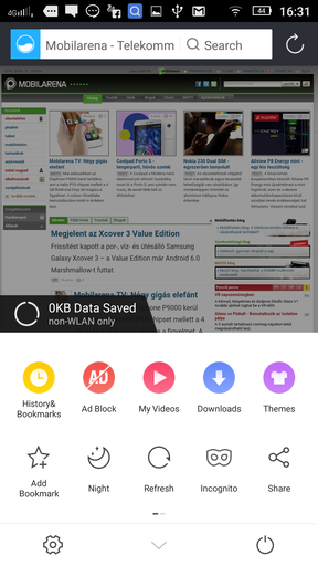 Az UC Browser és a Navigate program