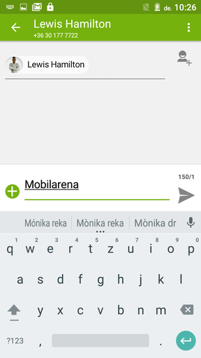 A tárcsázó és a billentyűzet/SMS-kezelő