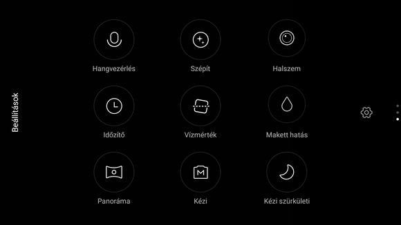 Rengeteg képmód és beállítási lehetőség tartozik a 16 megapixeles kamerához.