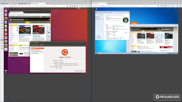 Egyszerre két virtuális gép fut a NAs-on: Ubuntu és a Windows