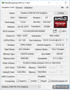 A Radeon RX 470-t így ismeri fel a legfrissebb GPU-Z