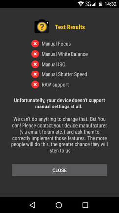 Az AOSP-szoftver miatt különösen nagy kár, hogy nincs Manual Camera támogatás.