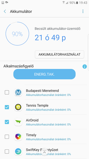 Az alkalmazásfigyelő és opciói