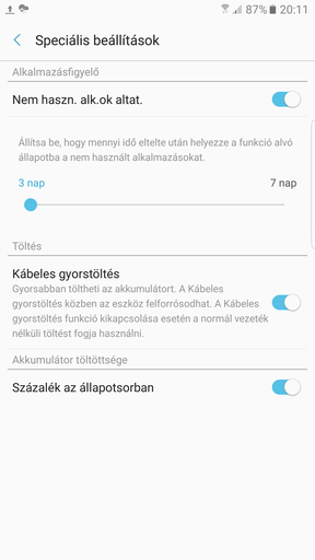 Az alkalmazásfigyelő és opciói