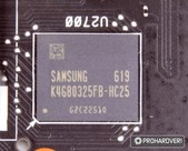 A Samsung GDDR5 chipek és a VRM komponensei