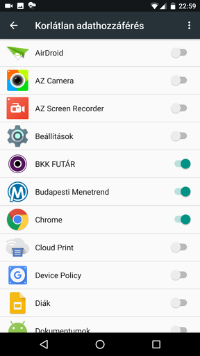 Az adatforgalom-csökkentő és beállításai
