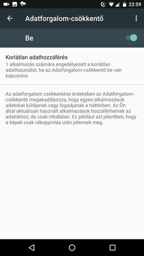Az adatforgalom-csökkentő és beállításai