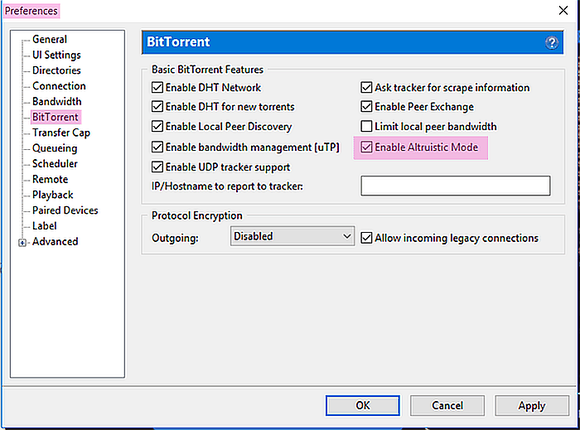 BitTorrent - Altruistic Mode