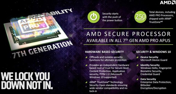 AMD PRO APU-k TrustZone technológiával