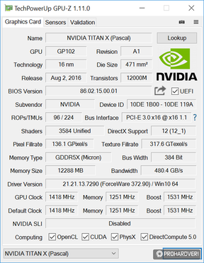 A Titan X GPU-Z adatai, SLI-ben is