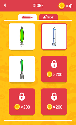 Az összegyűjtött pénzekből többek között különleges tollakat vehetünk