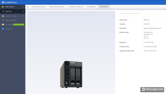 Ha mindent jól csináltunk, akkor a myQNAPcloud felületen meg kell jelennie a NAS-nak