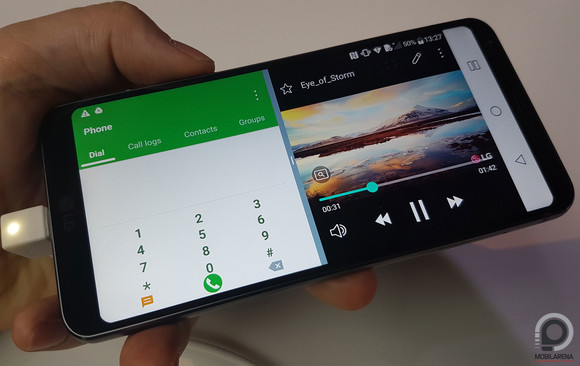 Az osztott képernyős mód jól kezelhető a 18:9-es képernyőn