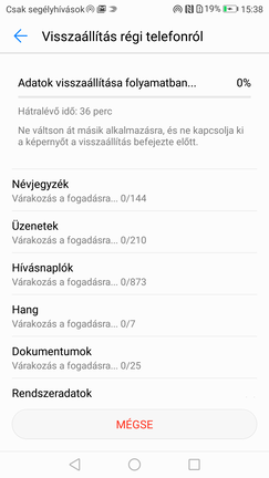 A teszt közben érkezett frissítés, illetve a Telefonklónozó is tökéletesen működött