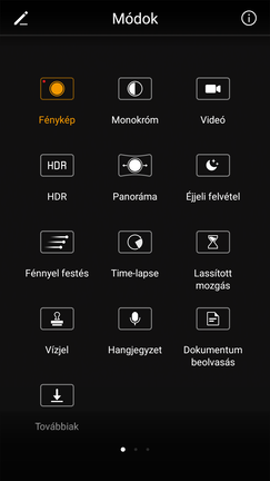 A legtöbb egyéni képmód nem aktiválható manuális opciók mellett