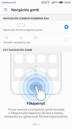Az egygombos vezérlést a Meizutól láttuk sokszor, de a megvalósítás itt még ügyesebb