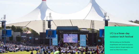 A Shoreline Amphitheatre és parkja a Google I/O központi helyszíne