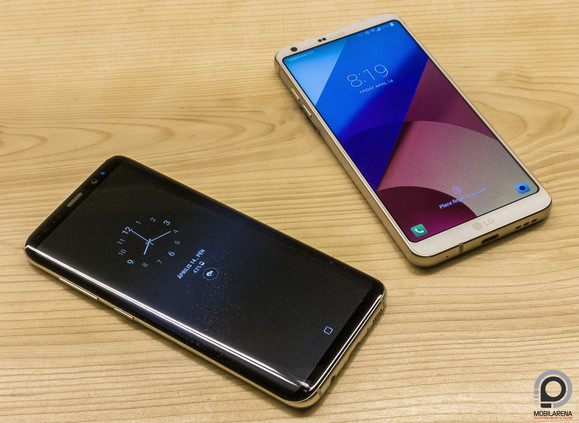 A Samsung Galaxy S8 az LG G6 mellett