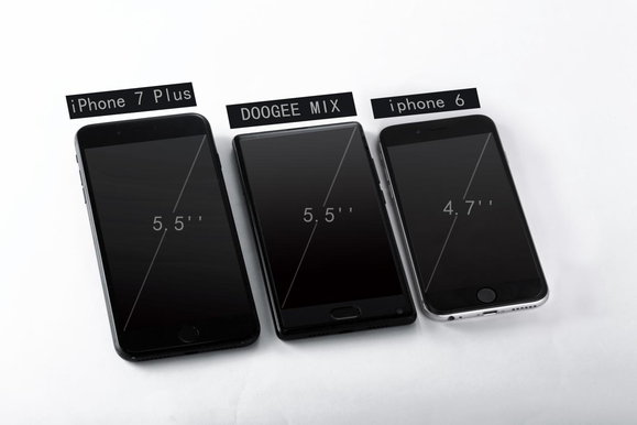 Virtuális térben így mutat a Doogee Mix a két legfrissebb iPhone mellett