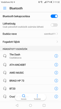 A telefon Bluetooth-beállításai közt külön csatlakoztatni kell a fülhallgatót, ha zenét és hívást is szeretnénk átvinni