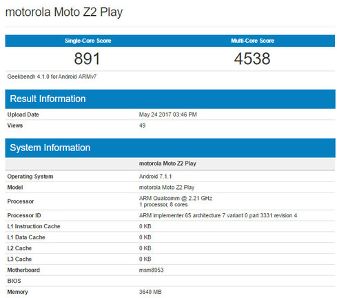 A Geekbench is megerősíti a korábbi feltételezést: 2 GHz fölött pörgő Qualcomm MSM8953 lapka kerül bele