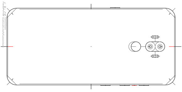 Egy rajz a hátlapon elérhetőbb magasságba került ujjlenyomat-olvasóról