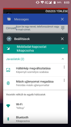 AOSP- és Google alkalmazások alkotják a gyári listát